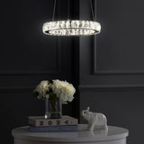 Reese 15.7" Adjustable Integrated LED Metal/Crystal Pendant Pendant - JONATHAN Y