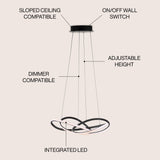 Alexia 25" Abstract Integrated LED Metal Adjustable Pendant