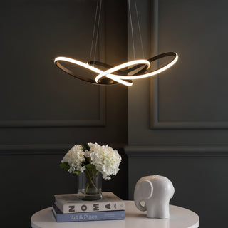 Alexia 25" Abstract Integrated LED Metal Adjustable Pendant - JONATHAN Y