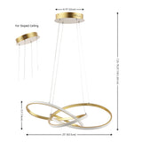 Alexia 25" Abstract Integrated LED Metal Adjustable Pendant - JONATHAN Y