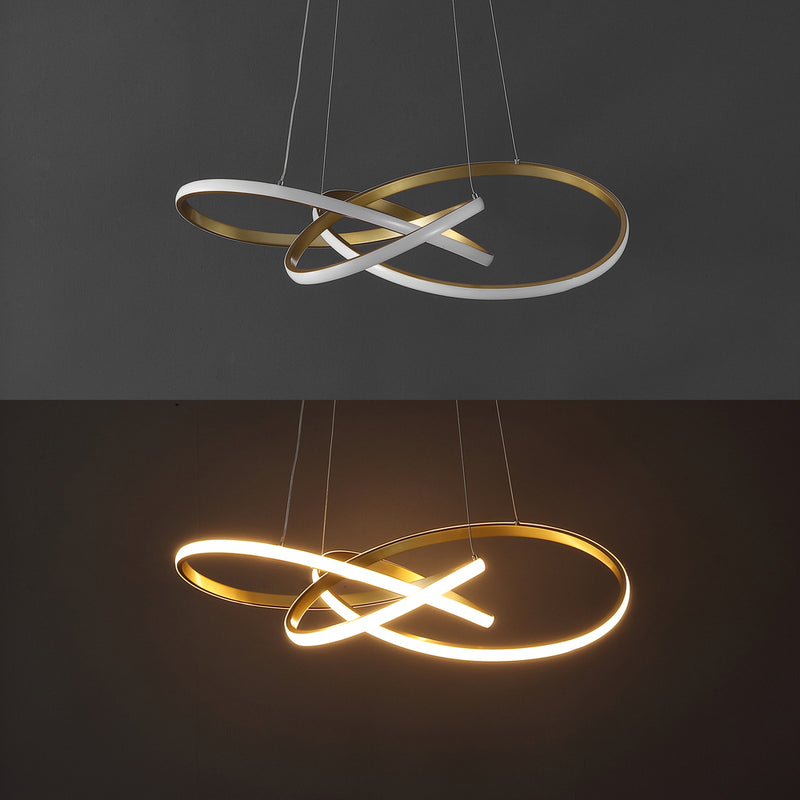 Alexia 25" Abstract Integrated LED Metal Adjustable Pendant - JONATHAN Y