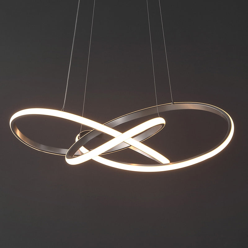 Alexia 25" Abstract Integrated LED Metal Adjustable Pendant - JONATHAN Y