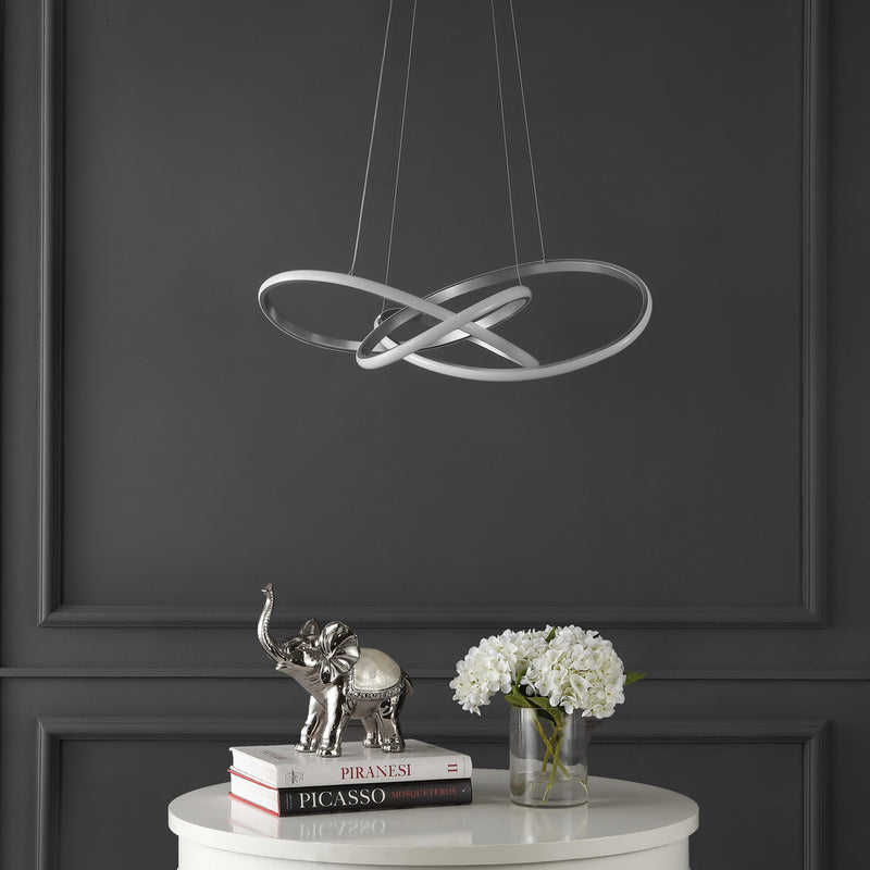Alexia 25" Abstract Integrated LED Metal Adjustable Pendant - JONATHAN Y