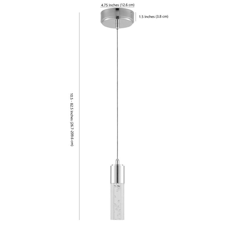 Bolha 4.75" Bubble Acrylic/Iron Modern Minimalist Integrated LED Pendant - JONATHAN Y