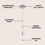 Bolha 4.75" Bubble Acrylic/Iron Modern Minimalist Integrated LED Pendant