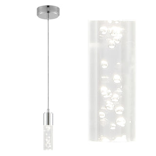 Bolha 4.75" Bubble Acrylic/Iron Modern Minimalist Integrated LED Pendant - JONATHAN Y