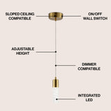 Bolha 4.75" Bubble Acrylic/Iron Modern Minimalist Integrated LED Pendant