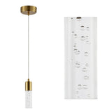 Bolha 4.75" Bubble Acrylic/Iron Modern Minimalist Integrated LED Pendant - JONATHAN Y