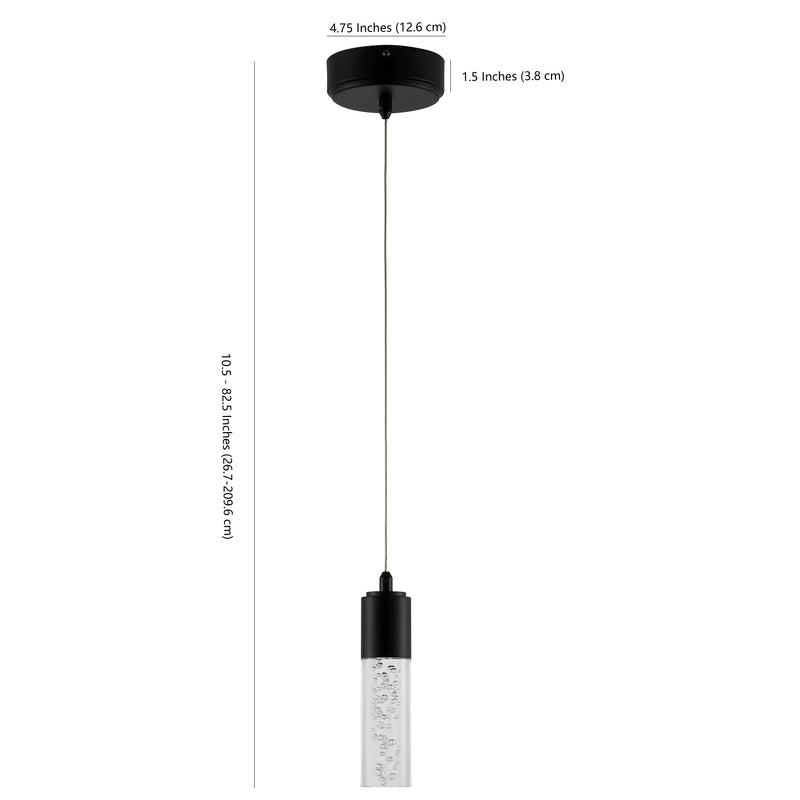 Bolha 4.75" Bubble Acrylic/Iron Modern Minimalist Integrated LED Pendant