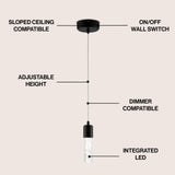 Bolha 4.75" Bubble Acrylic/Iron Modern Minimalist Integrated LED Pendant