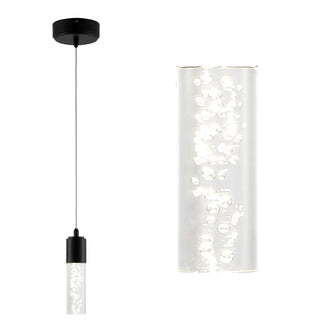 Bolha 4.75" Bubble Acrylic/Iron Modern Minimalist Integrated LED Pendant - JONATHAN Y