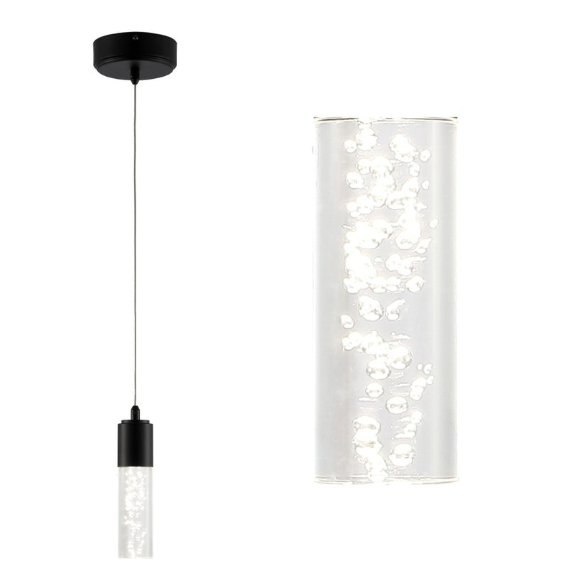 Bolha 4.75" Bubble Acrylic/Iron Modern Minimalist Integrated LED Pendant - JONATHAN Y