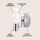 Bolha Minimalist Modern Bubble Acrylic/Iron Integrated LED Vanity Light