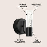 Bolha Minimalist Modern Bubble Acrylic/Iron Integrated LED Vanity Light