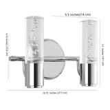 Bolha Minimalist Modern Bubble Acrylic/Iron Integrated LED Vanity Light - JONATHAN Y