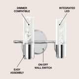 Bolha Minimalist Modern Bubble Acrylic/Iron Integrated LED Vanity Light
