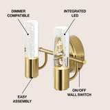 Bolha Minimalist Modern Bubble Acrylic/Iron Integrated LED Vanity Light