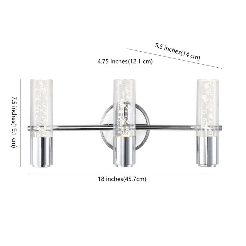 Bolha Minimalist Modern Bubble Acrylic/Iron Integrated LED Vanity Light