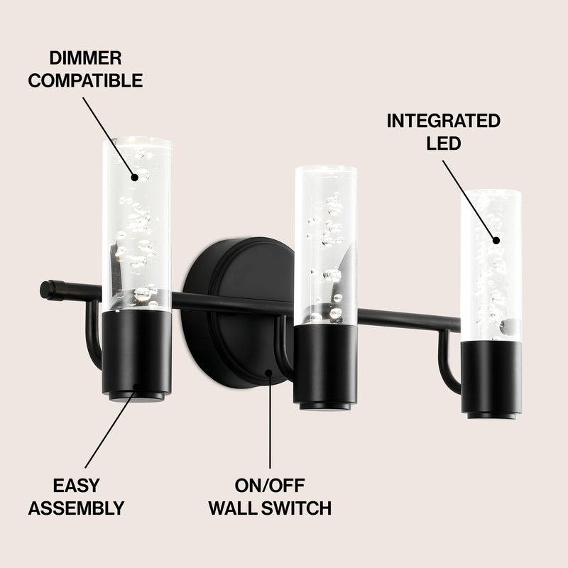 Bolha Minimalist Modern Bubble Acrylic/Iron Integrated LED Vanity Light