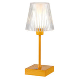 Oscar 12.5" Modern Industrial Rechargeable/Cordless Iron/Acrylic Integrated LED Table Lamp with Ribbed Shade - JONATHAN Y