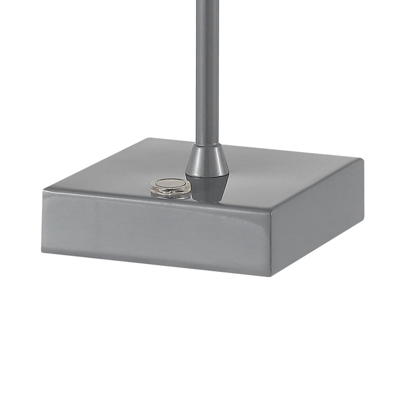 Oscar 12.5" Modern Industrial Rechargeable/Cordless Iron/Acrylic Integrated LED Table Lamp with Ribbed Shade