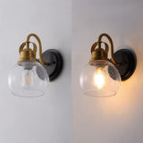 Shirley 6" 1-Light Farmhouse Industrial Metal LED Vanity Light with Seeded Glass Globe Shade