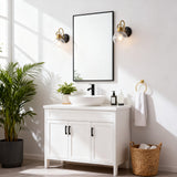 Shirley 6" 1-Light Farmhouse Industrial Metal LED Vanity Light with Seeded Glass Globe Shade