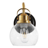 Shirley 6" 1-Light Farmhouse Industrial Metal LED Vanity Light with Seeded Glass Globe Shade
