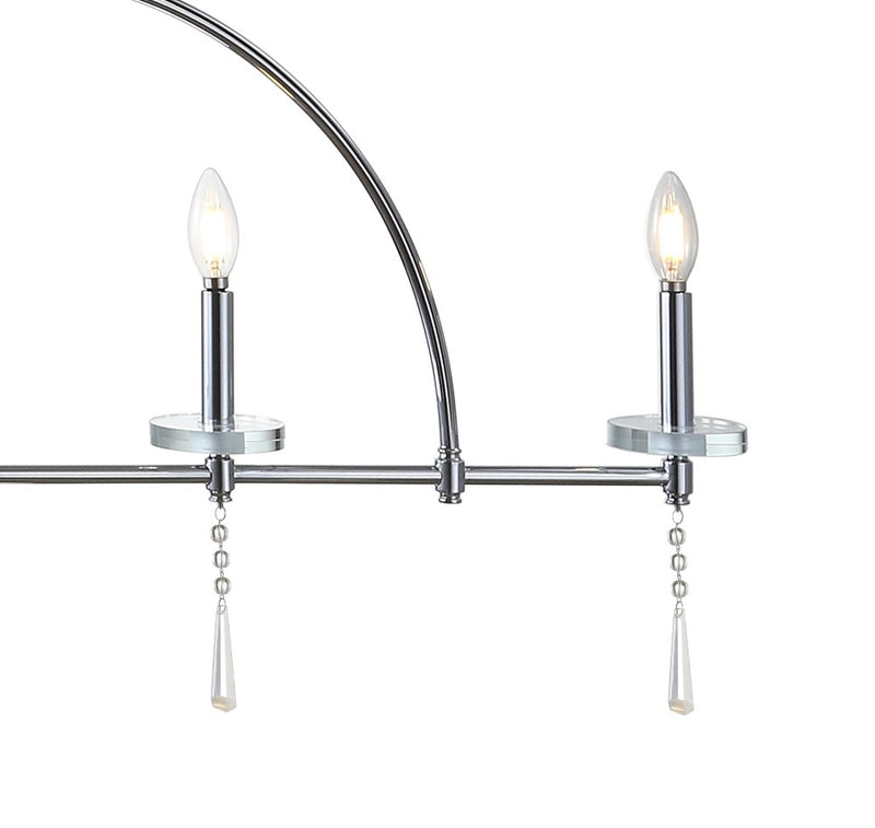 Doris 41" Linear Metal/Crystal LED Pendant - JONATHAN Y