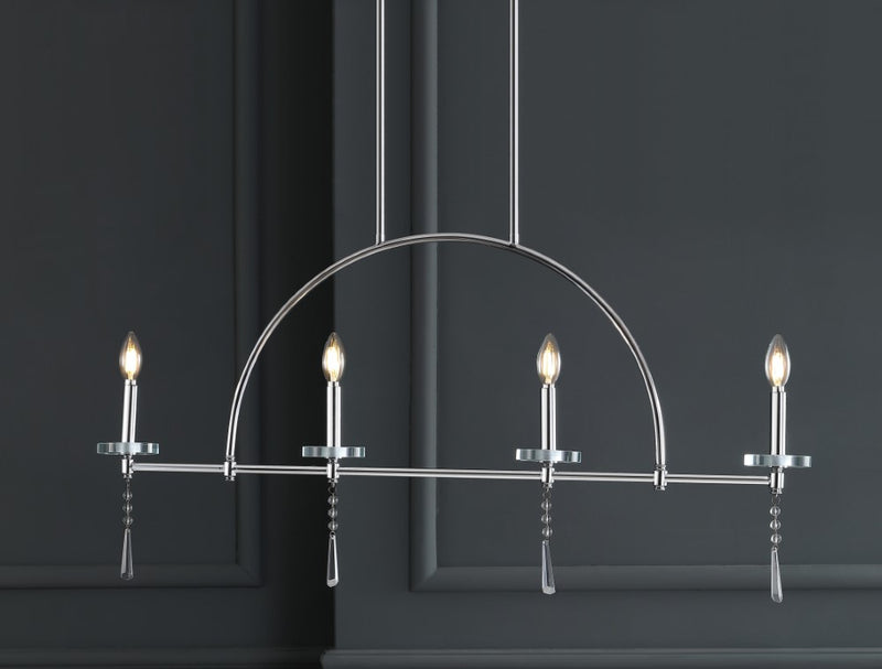 Doris 41" Linear Metal/Crystal LED Pendant - JONATHAN Y