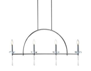 Doris 41" Linear Metal/Crystal LED Pendant - JONATHAN Y
