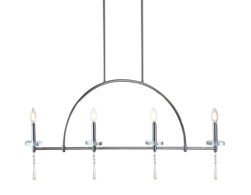 Doris 41" Linear Metal/Crystal LED Pendant - JONATHAN Y