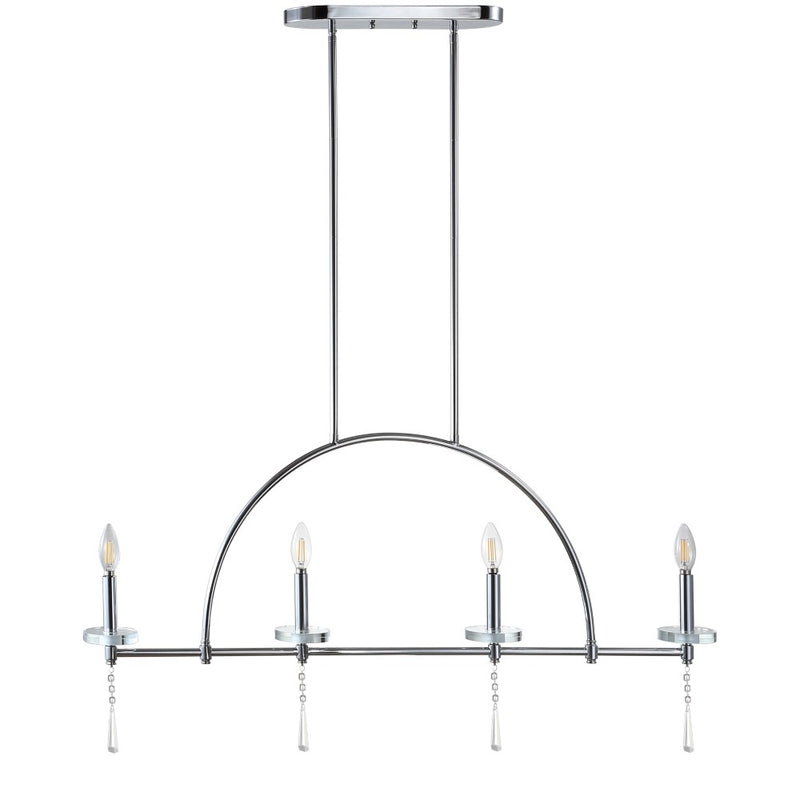 Doris 41" Linear Metal/Crystal LED Pendant - JONATHAN Y
