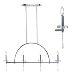 Doris 41" Linear Metal/Crystal LED Pendant - JONATHAN Y