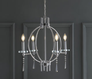 Laura 23" Crystal/Metal LED Chandelier - JONATHAN Y