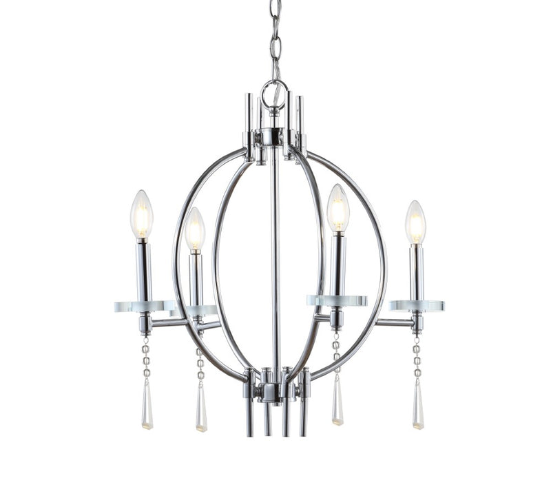 Laura 23" Crystal/Metal LED Chandelier - JONATHAN Y