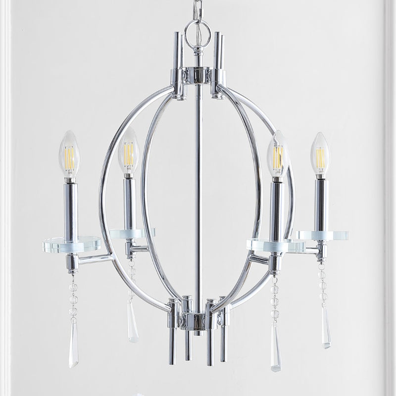 Laura 23" Crystal/Metal LED Chandelier - JONATHAN Y