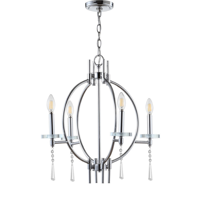 Laura 23" Crystal/Metal LED Chandelier - JONATHAN Y
