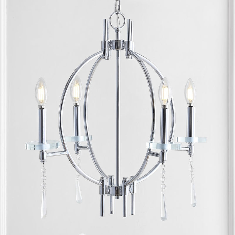 Laura 23" Crystal/Metal LED Chandelier - JONATHAN Y