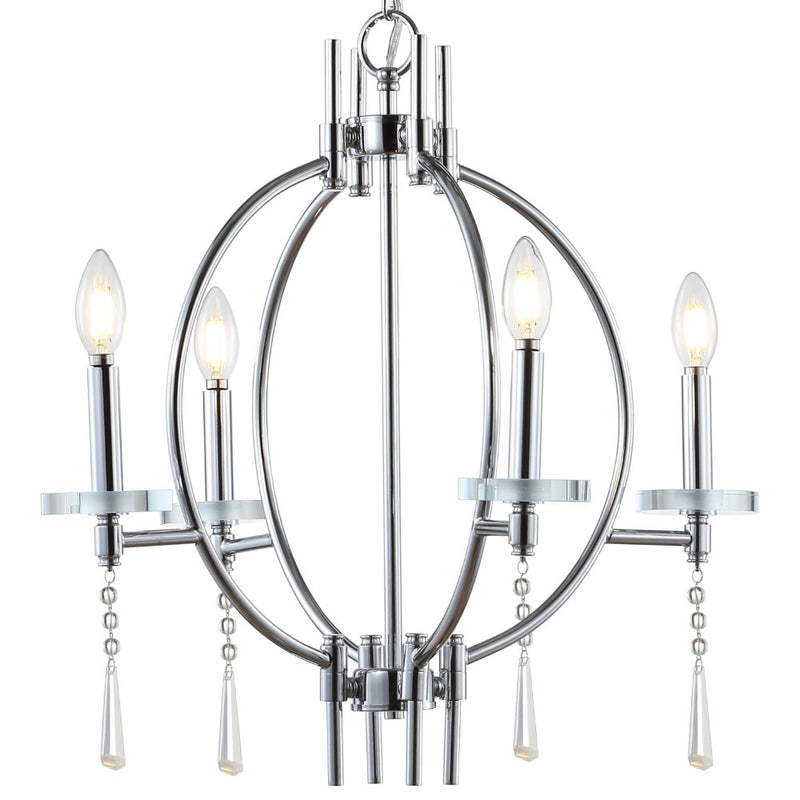Laura 23" Crystal/Metal LED Chandelier - JONATHAN Y