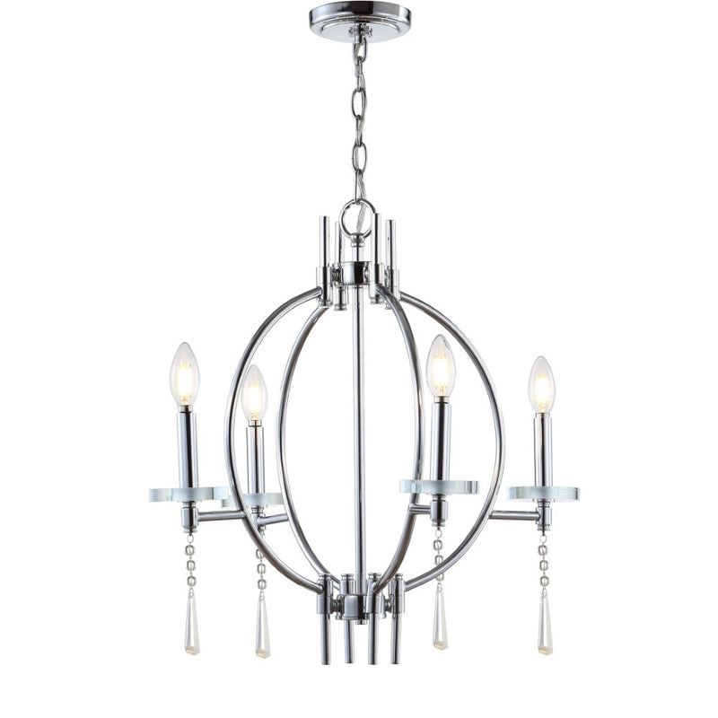 Laura 23" Crystal/Metal LED Chandelier - JONATHAN Y