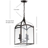 Ruth 11" Traditional Classic Lantern Metal/Glass LED Pendant - JONATHAN Y