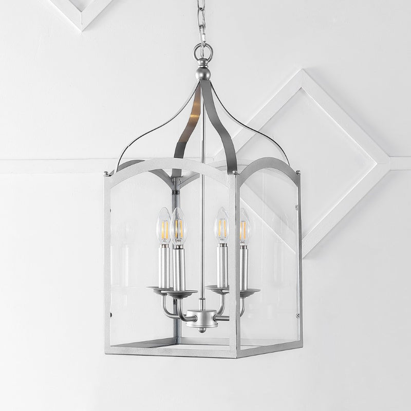 Ruth 11" Traditional Classic Lantern Metal/Glass LED Pendant - JONATHAN Y