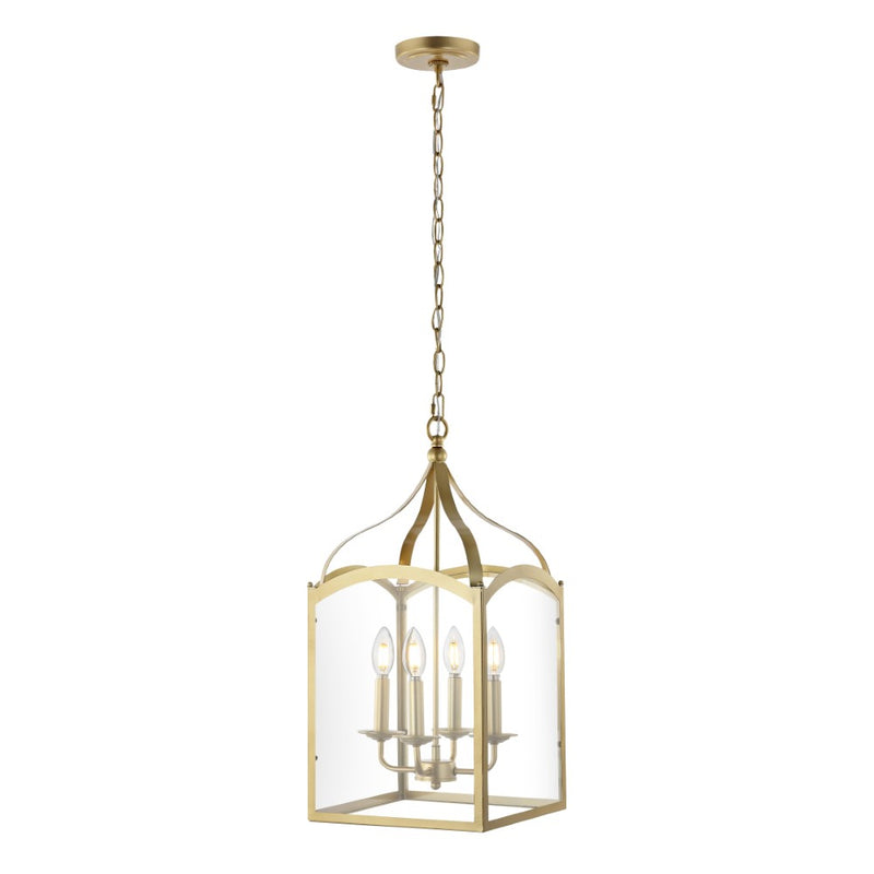 Ruth 11" Traditional Classic Lantern Metal/Glass LED Pendant - JONATHAN Y