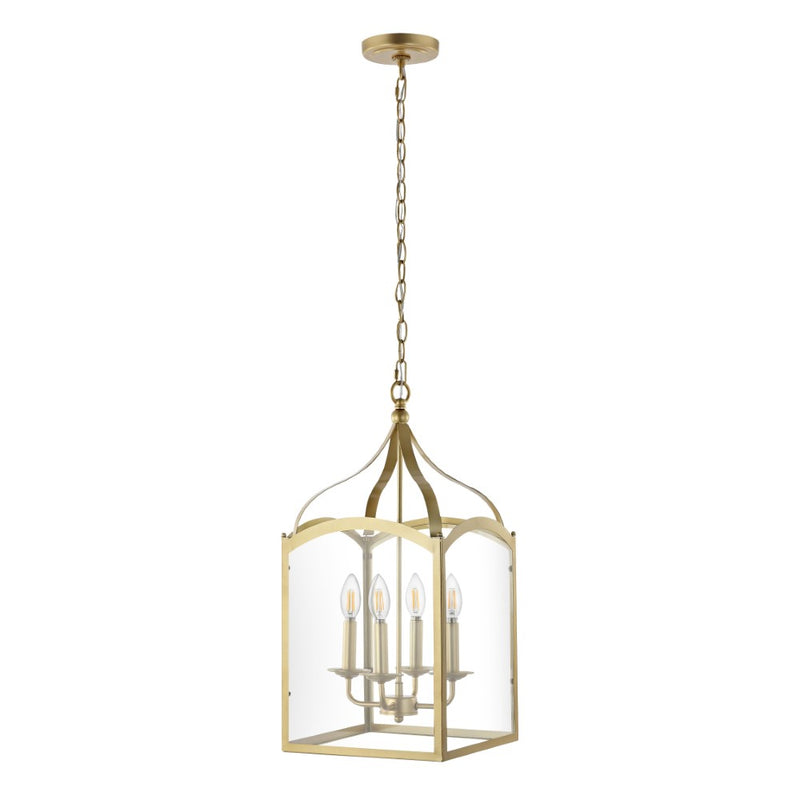 Ruth 11" Traditional Classic Lantern Metal/Glass LED Pendant - JONATHAN Y