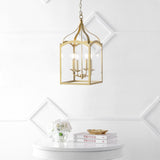 Ruth 11" Traditional Classic Lantern Metal/Glass LED Pendant - JONATHAN Y