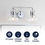 Shirley Metal/ Bubbled Glass Vanity Light