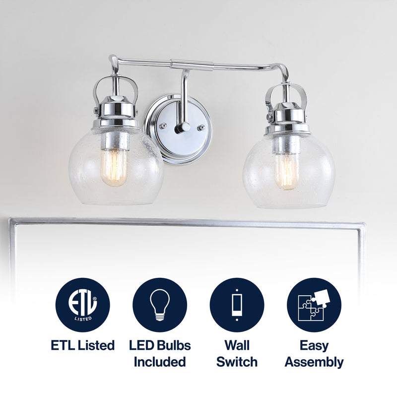 Shirley Metal/ Bubbled Glass Vanity Light