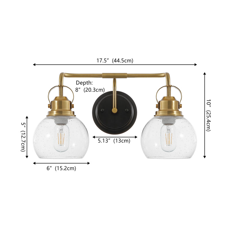 Shirley Metal/ Bubbled Glass Vanity Light
