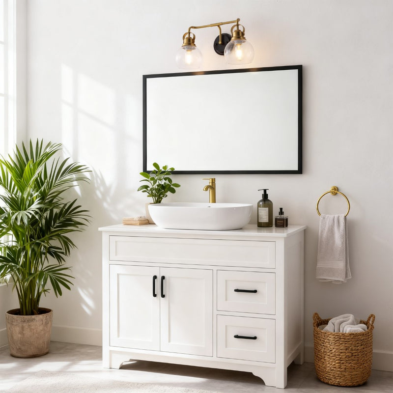 Shirley Metal/ Bubbled Glass Vanity Light